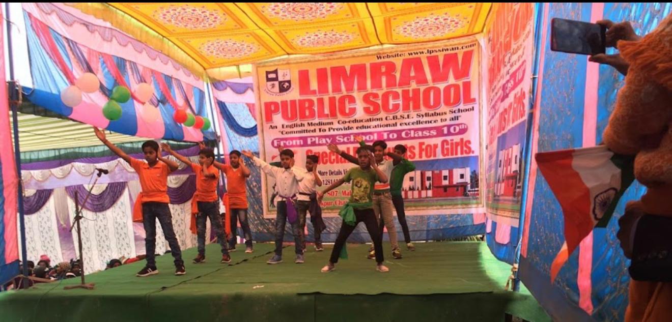 Students performing on stage at Limraw Public School